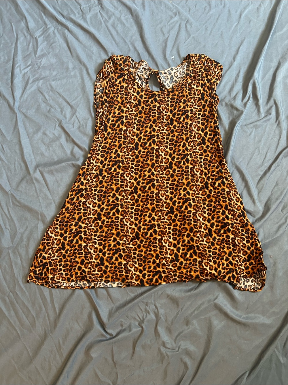 Leopard Print Mini Dress in Brown